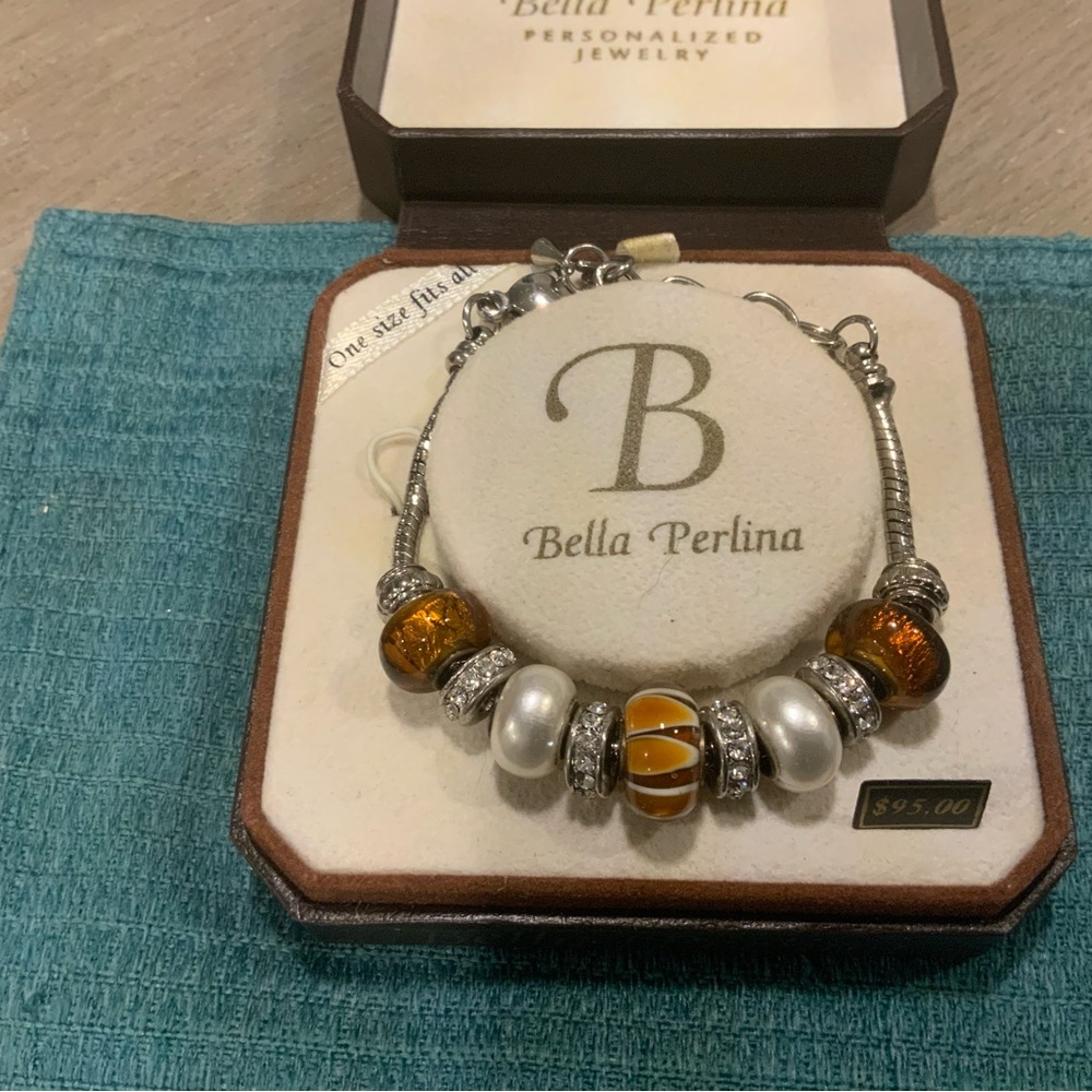 Bella Perlina Silver and Gold Charm Bracelet